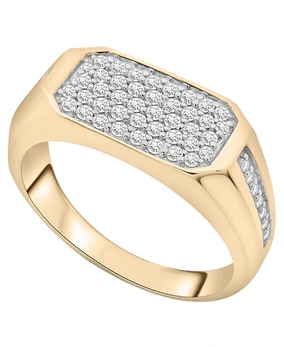 Macy's Men's Diamond (1/2 ct. t.w.) Ring in 14K Gold-Plated Sterling Silver