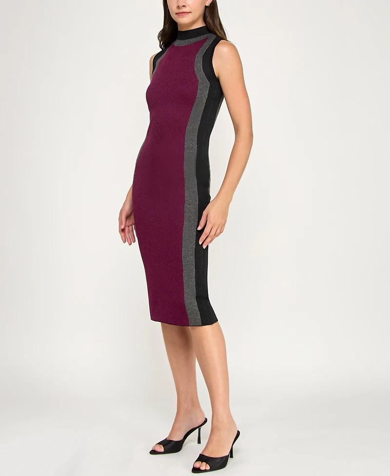 Invitee Juniors' Sleeveless Mock Neck Midi Sweaterdress