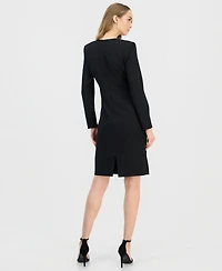 Anne Klein Women's Embellished Modern Long-Sleeve Dress
