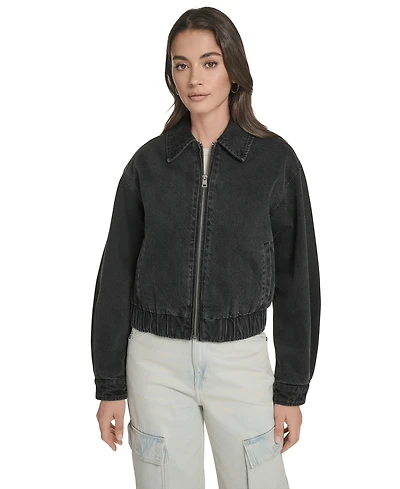 Levi's Women's Laydown Collar Bomber Denim Jacket