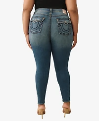 True Religion Women's Plus Jennie Skinny Mid Rise Super T Jean