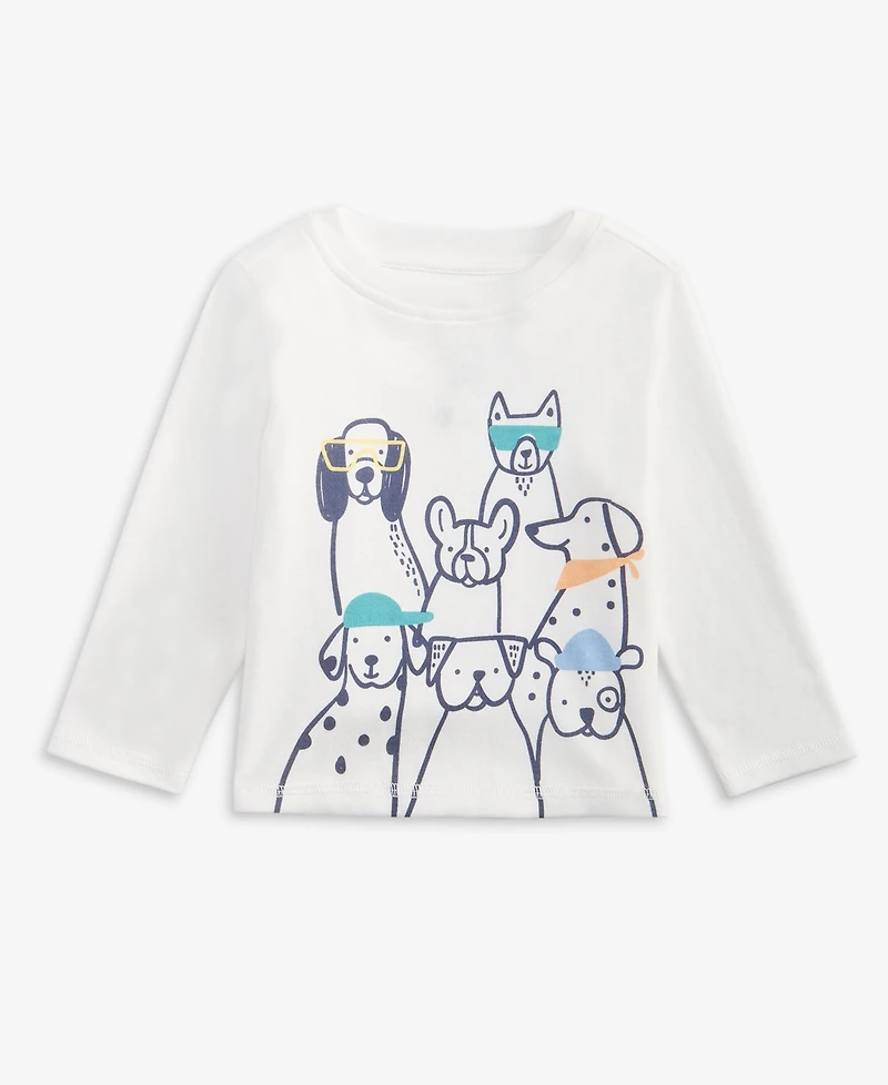 First Impressions Baby Boys Long-Sleeve Stylish Pups T-Shirt, Macy's Exclusive