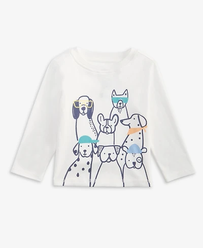 First Impressions Baby Boys Long-Sleeve Stylish Pups T-Shirt, Macy's Exclusive