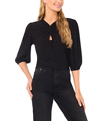 CeCe Women's Twist Keyhole Knit Top
