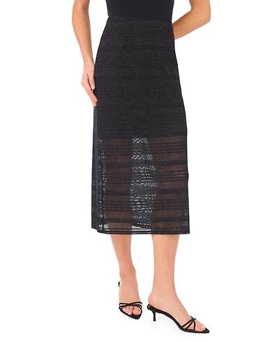 CeCe Women's Slim Knit Pencil Midi Skirt