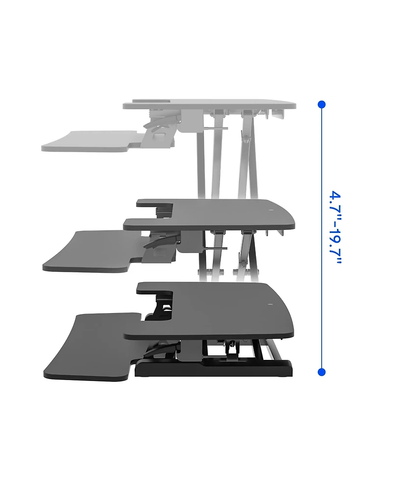 FlexiSpot M7 Series 35"W Manual Adjustable Standing Desk Converter, Black