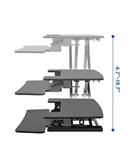 FlexiSpot M7 Series 35"W Manual Adjustable Standing Desk Converter, Black