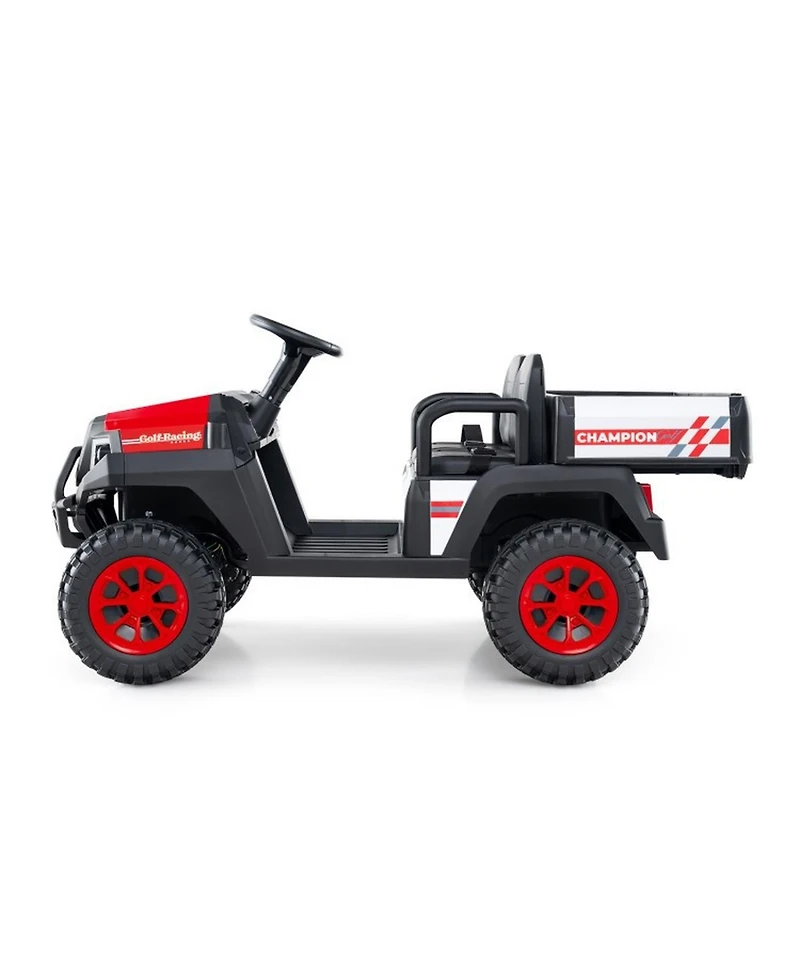 24V Kids Golf Cart 4WD 2-Seater Ride on Car with Storage Trunk and Horn