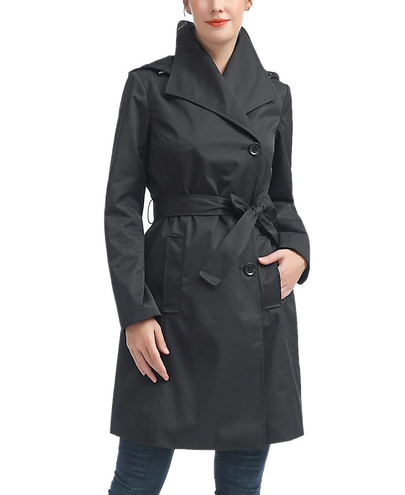 kimi + kai Women's Wing Collar Hooded Trench Coat