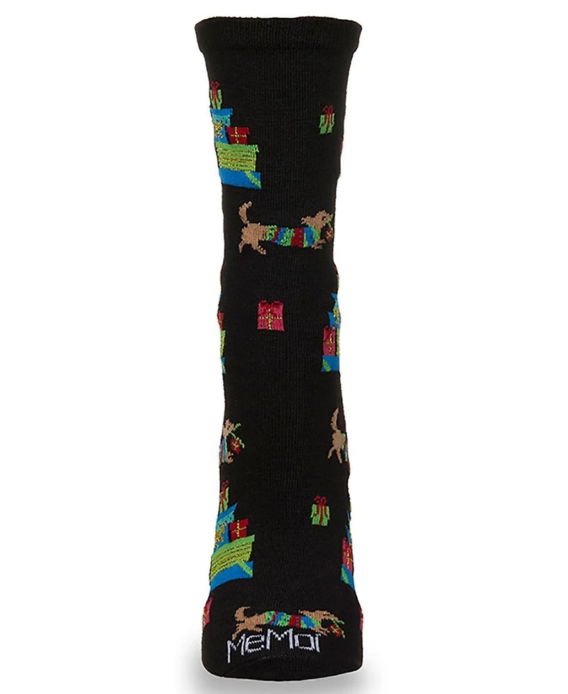 MeMoi Women's Pile Of Gifts Holiday Crew Socks
