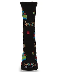 MeMoi Women's Pile Of Gifts Holiday Crew Socks