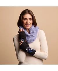 Feelgoodz Women s Artisan Crafted Fleece Lined Color Block Fingerless Gloves