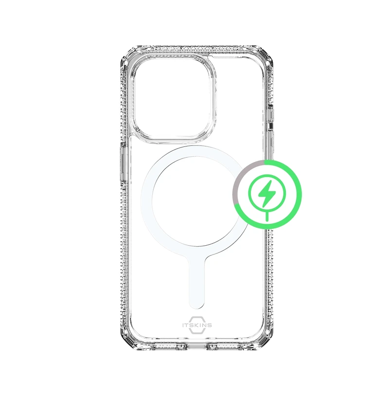 ITSkins Hybrid_R Clear MagSafe Case for Apple iPhone 15 Pro