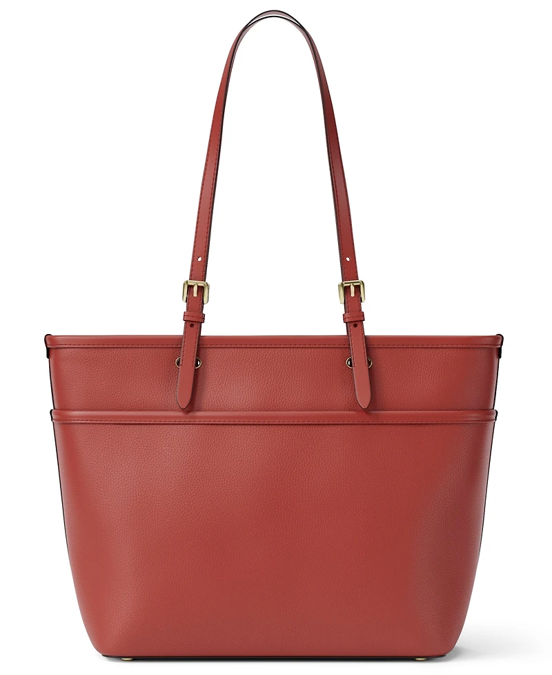Michael Kors Medium Leather Top Zip Pocket Tote