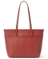 Michael Kors Medium Leather Top Zip Pocket Tote