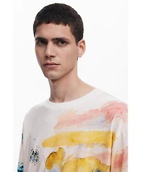 Desigual Men's Short-sleeve watercolor T-shirt