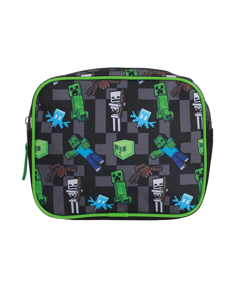 Minecraft Creeper 4-Piece Travel Set - Duffel Bag, Drawstring Backpack, Throw Blanket & Toiletry Bag