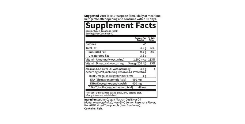 Garden of Life Dr. Formulated Alaskan Cod Liver Oil, Lemon, 200 ml
