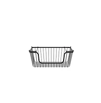 Oceanstar Stackable Metal Wire Storage Basket Set for Pantry, Countertop, Kitchen or Bathroom, Black, Set of 2