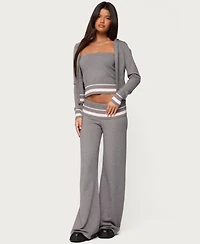 Edikted Women's Kaliya Stripey Knit Zip Up Hoodie
