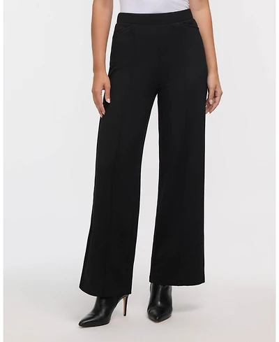 Ellen Tracy Women's Pull-On Wide Leg Pant with Pintuck Detail