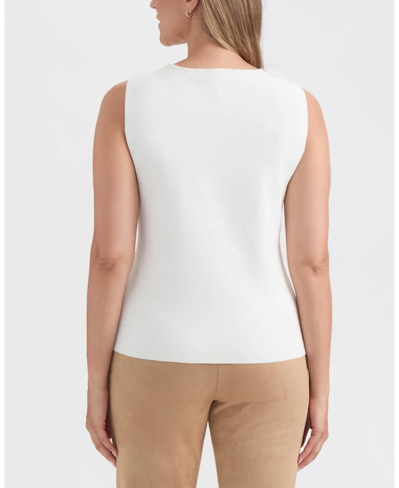 Ellen Tracy Women's Crew Neck Sweater with Button Detail