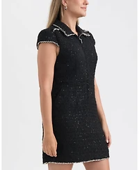 Ellen Tracy Women's Cap Sleeve Tweed Dress