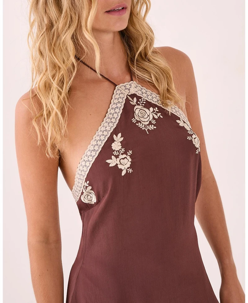 Nasty Gal Women's Halter Neck Tassel Mini Dress