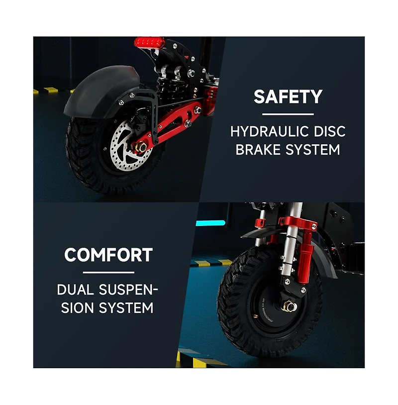 Artudatech 2000W 21ah off-road alloy electric scooter for adult,With large display screen, Dual drive 12" tires