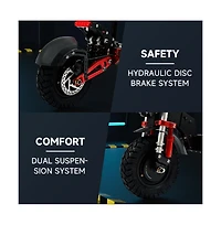 Artudatech 2000W 21ah off-road alloy electric scooter for adult,With large display screen, Dual drive 12" tires