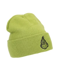 The Grinch Men's Embroidery Green Acrylic Yarn Standard Cuff Beanie