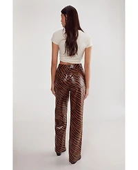 Nasty Gal Women's Zebra Straight Leg Pant
