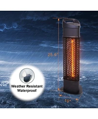 Zachvo Outdoor Electric Heater, 25.6" Waterproof Patio Heater with Touch & Rocker Switch