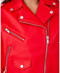 Nasty Gal Faux Leather Boxy Biker