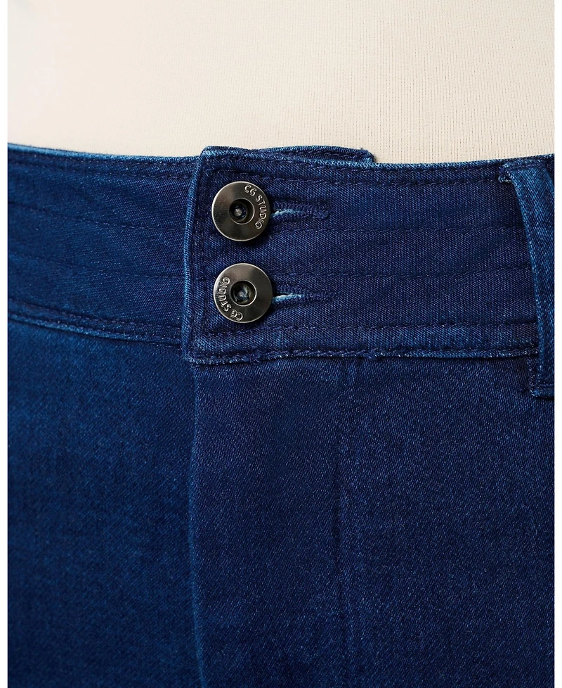 Cable & Gauge Women's Mid Rise Straight Leg Everyday Jean