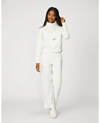 Cable & Gauge Women's Soft Brushed Funnel Neck Top Straight Leg Pant