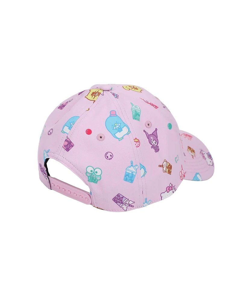 Hello Kitty And Friends Aop Drinks Sublimation On Poly B2 Structured Ball Cap Traditional Adjustable