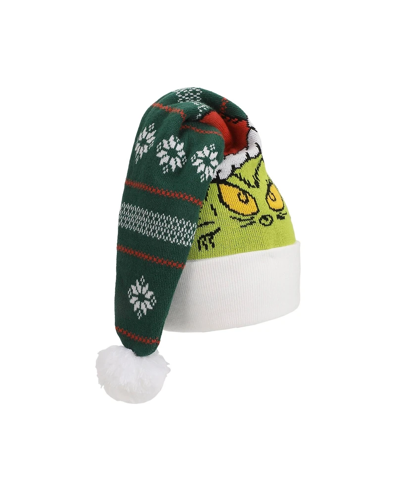 The Grinch Men's Fair Isle Jacquard Acrylic Santa Hat