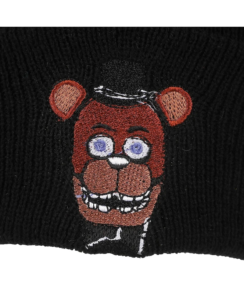 Five Nights At Freddy'S Men's Freddy Embroidery On Acrylic Knit Standard Cuff Beanie