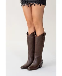 Forever & Always Shoes Pietro Leather Western Knee High Boot (Women)