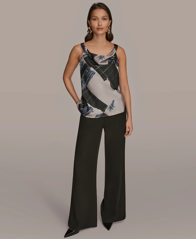 Donna Karan New York Women's Twist Shoulder Cowl Neck Sleeveless Camisole Top