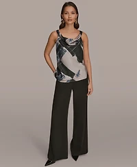 Donna Karan New York Women's Twist Shoulder Cowl Neck Sleeveless Camisole Top