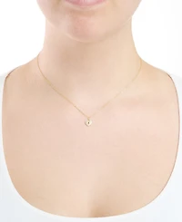 Macy's Cubic Zirconia Heart Key Pendant Necklace (0.10 ct. t.w.) Sterling Silver (also 14K Gold Over Silver)