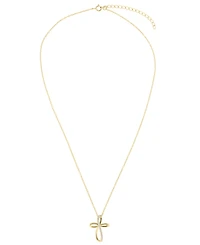 Macy's Cubic Zirconia Cross Necklace (0.14 ct. t.w.) Sterling Silver (also 14k Gold)