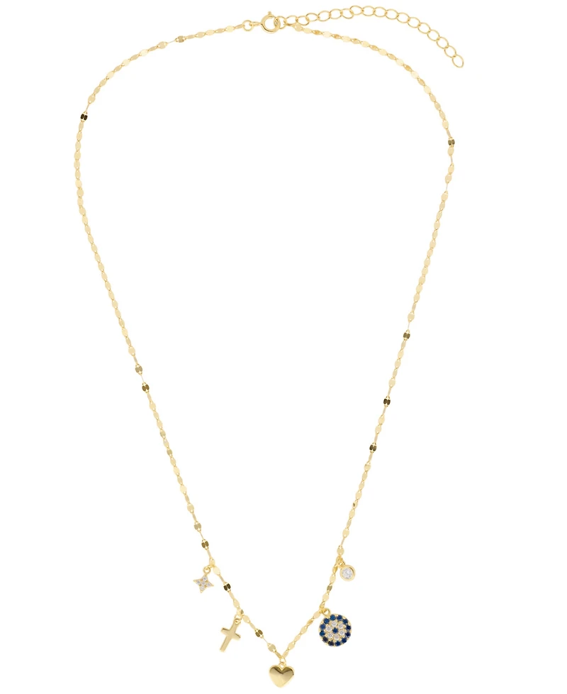 Macy's Cubic Zirconia Charm Pendant Necklace (0.31 ct. t.w.) Sterling Silver (also 14kK Gold Over Silver)