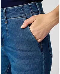 Cable & Gauge Women's High Rise Retro Flare Jean, Medium Blue