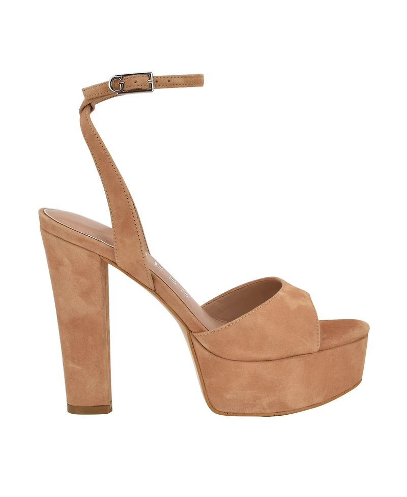 Guess Women's Hitten High Block Heel Platform Sandals