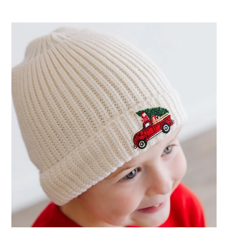 Sweet Wink Boys Christmas Truck Patch Christmas Beanie