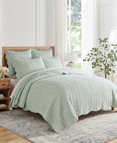 Levtex Martha Stripe Reversible 3-Pc. Quilt Set, King/California King