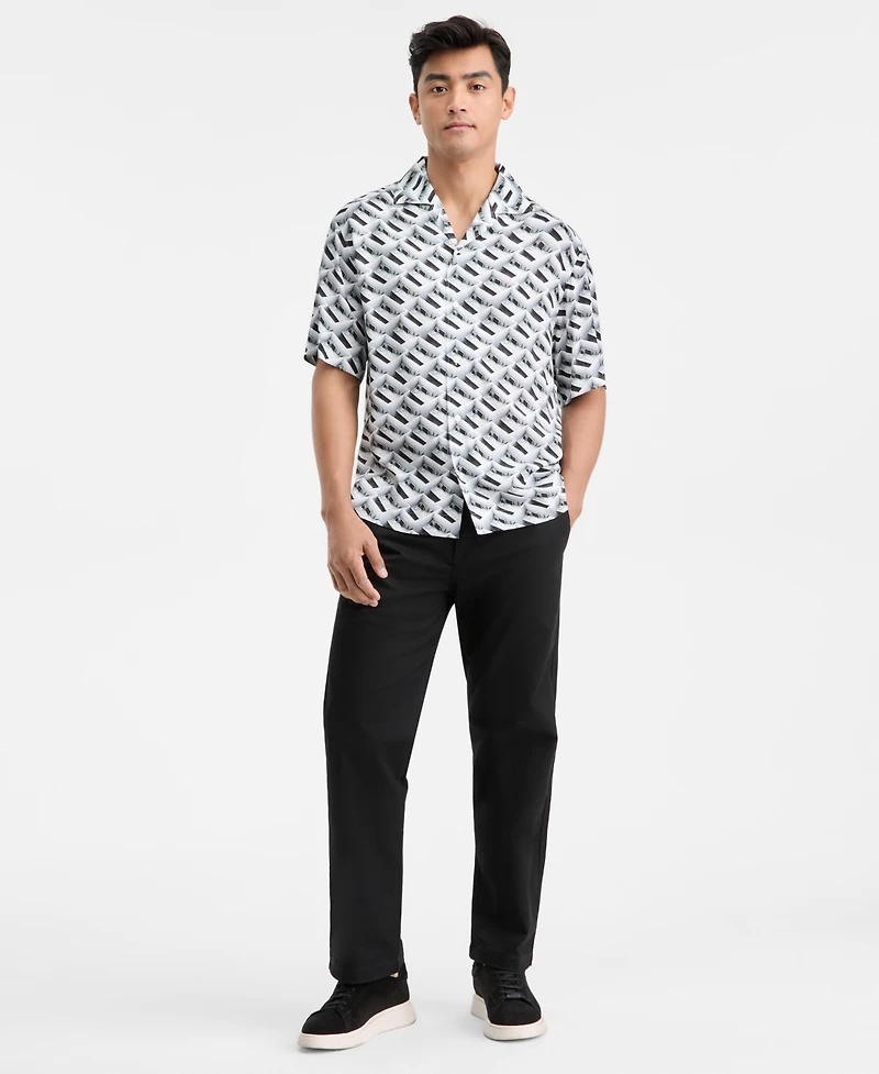 Hugo Boss Men's Espino Printed Short-Sleeve Button-Front Camp Shirt
